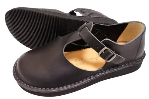 【Organic handloom GUNA ブラック】メリージェーンタイプのストラップシューズ